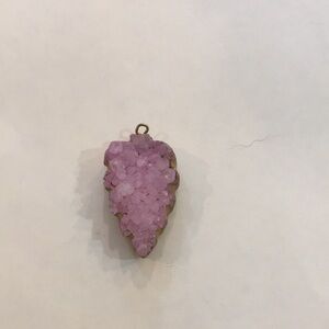 Elegant Amethyst Druzy Crystal Leaf Necklace